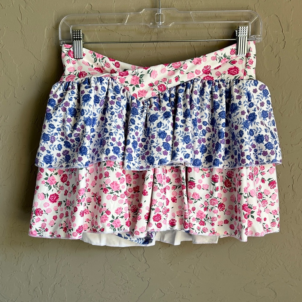 Aralina‎  floral skirt blue and pink layered.  Size medium new with tags